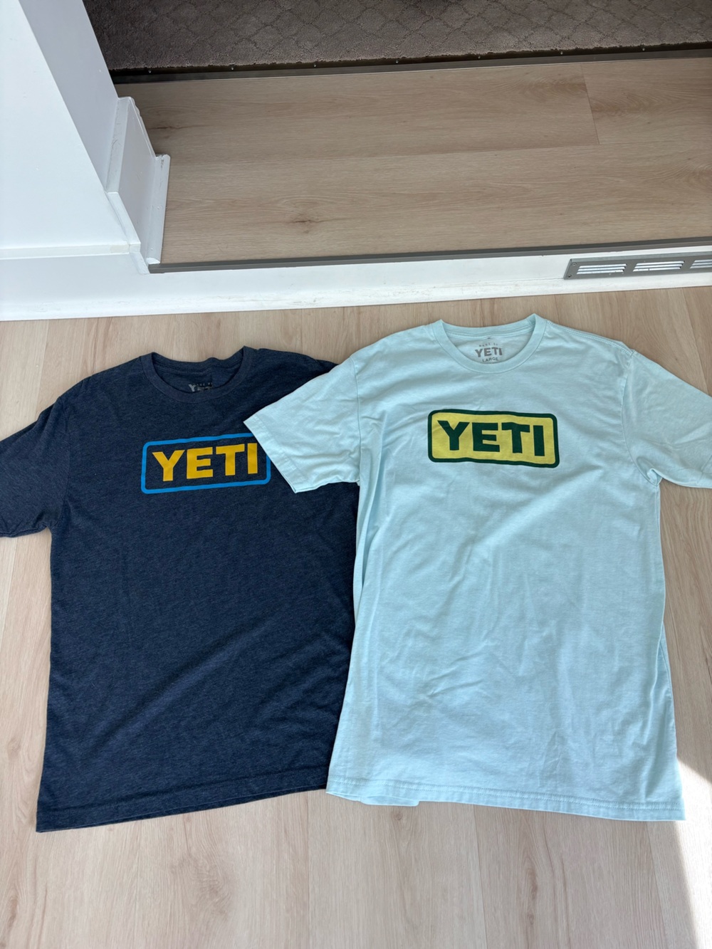 Yeti Light Blue & Navy Logo Crew Tee Duo